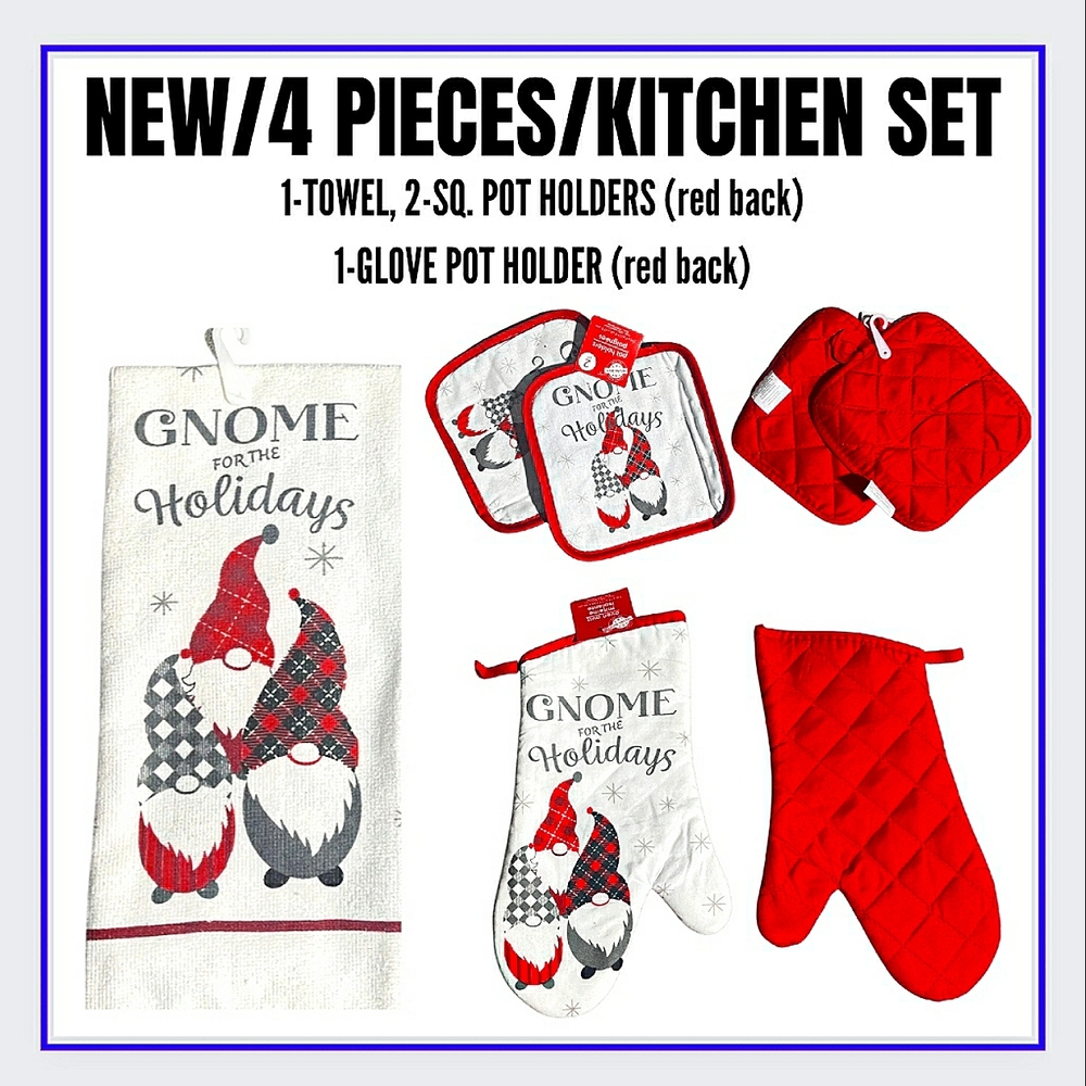 🔥NEW/4 PIECE GNOMES KITCHEN SET